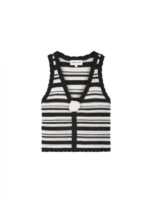 Foto van product Fabienne Chapot Gebreide bodywarmer zwart / wit