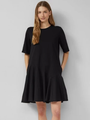 Foto van product Fabricmix jurk met asymmetrische naad s.Oliver zwart