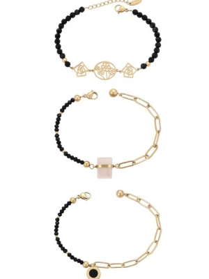 Foto van product faina Armband goud / pastelroze / zwart