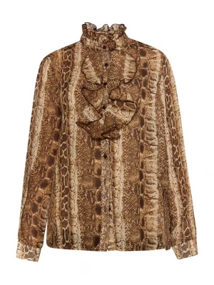 Foto van product faina Blouse beige / kastanjebruin
