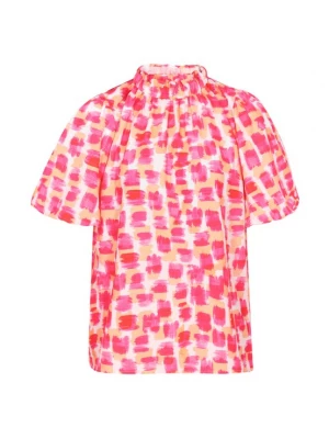 Foto van product faina Blouse sand / pink / fuchsia / wit