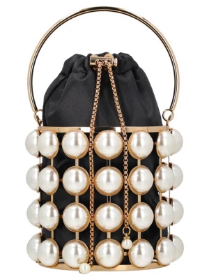 Foto van product faina Clutch zwart / parelwit
