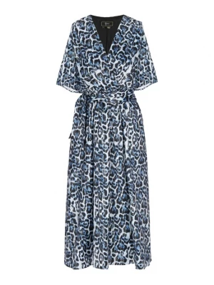 Foto van product faina Jurk 'Festive' cyaan blauw / zwart / wit