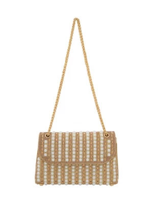 Foto van product faina Schoudertas beige / goud / parelwit