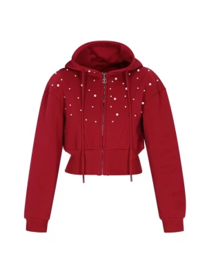 Foto van product faina Sweatvest bordeaux / wit