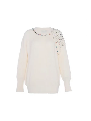Foto van product faina Trui blauw / knalrood / wolwit
