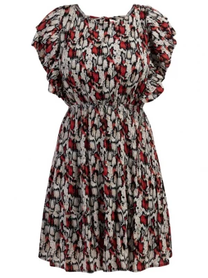Foto van product faina Zomerjurk lichtbruin / rood / zwart / wit