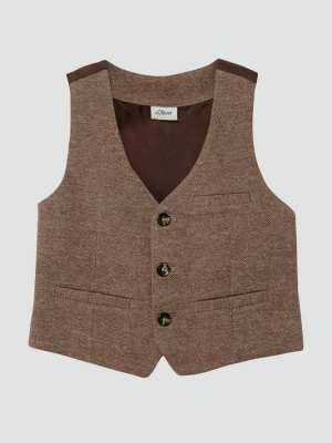 Foto van product Feestelijk gilet met visgraatmotief s.Oliver bruin
