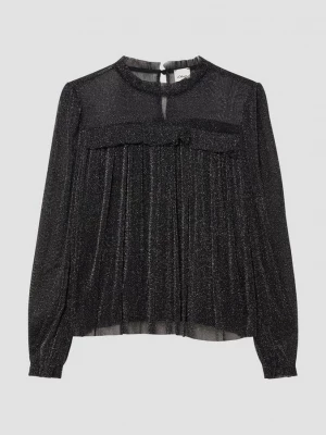 Foto van product Feestelijk shirt van glittergaas met ruches s.Oliver zwart