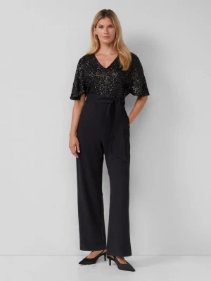 Foto van product Feestelijke jumpsuit met pailletten en strikceintuur s.Oliver zwart
