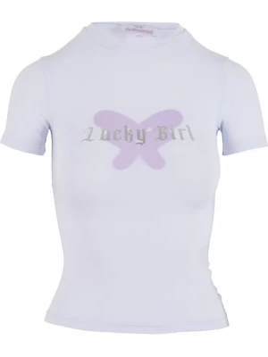 Foto van product Felicious Shirt 'Lucky Girl ' lavendel / zilver / wit