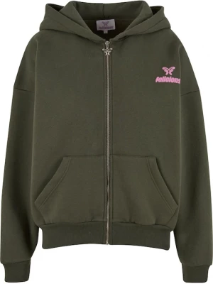 Foto van product Felicious Sweatvest olijfgroen / lichtroze