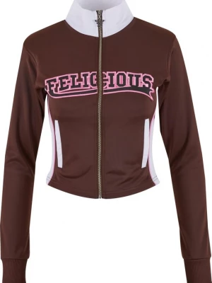 Foto van product Felicious Trainingsjack chocoladebruin / oudroze / wit