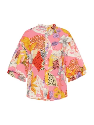 Foto van product Usha Blouse 'Fashion Look' goudgeel / lavendel / lichtroze / rood