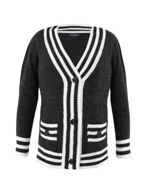 Foto van product Felix Hardy Gebreid vest antraciet / wit