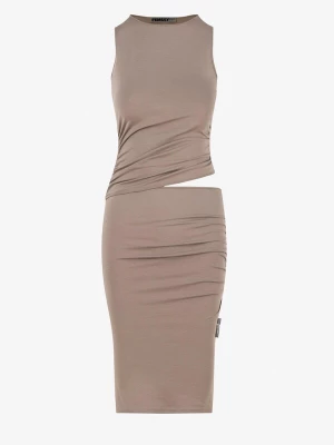 Foto van product FEMSSY Jurk 'TALIA DRESS BROWN' beige