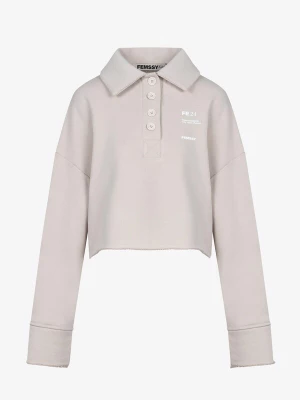 Foto van product FEMSSY Sweatshirt 'COLLAR SWEATSHIRT GREY' beige