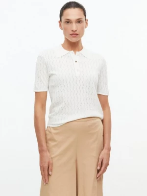 Foto van product Fijn gebreid poloshirt met ajourmotief s.Oliver crème
