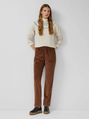 Foto van product Fijne corduroy broek met elastische tailleband s.Oliver bruin