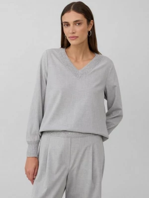 Foto van product Flanellen blouse met gebreide kraag en manchetten s.Oliver grijs