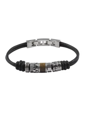 Foto van product FOSSIL Armband donkerbruin / zilver