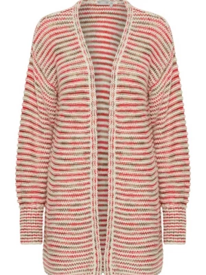 Foto van product Fransa Gebreid vest 'Lea' beige / groen / rood