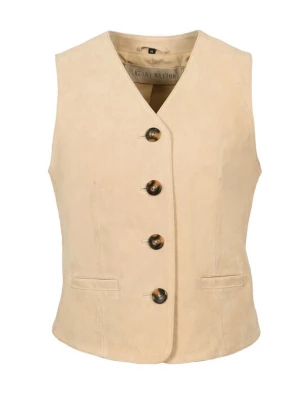 Foto van product FREAKY NATION Bodywarmer ' Lederweste ' beige / parelwit