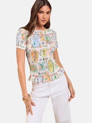 Foto van product Friends Like These Shirt ivoor / lichtblauw / lichtgroen / oranje