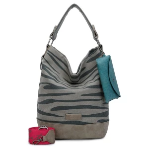 Foto van product Fritzi aus Preußen Schoudertas 'Izzy' cyaan blauw / grijs / taupe / donkergrijs