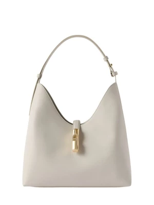 Foto van product FURLA Schoudertas 'Furla Sac Bandoulière M Goccia Cuir Gris / Blanc' wit