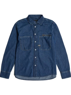 Foto van product G-STAR Overhemd 'pleated zip' donkerblauw