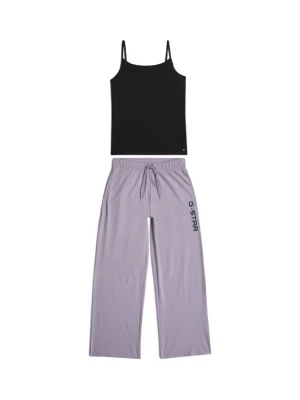 Foto van product G-STAR Pyjama 'Cami and Wide Leg Pant Pyjamas Set' lichtlila / zwart