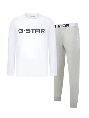 Foto van product G-STAR Pyjama lang 'Stone' greige / lichtgrijs / zwart / wit