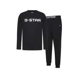 Foto van product G-STAR Pyjama lang 'Stone' zwart / wit