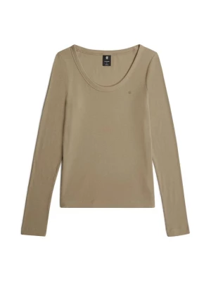 Foto van product G-STAR Shirt 'Slim Rib Open Neck ' bruin