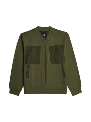 Foto van product G-STAR Sweatshirt 'Woven Mix Sweater Jacket ' olijfgroen