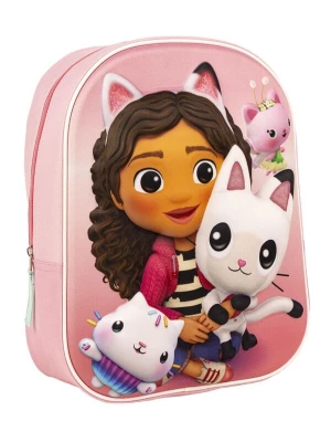 Foto van product Gabby's Dollhouse Rugzak 'Gabby's Dollhouse Backpack Kids – Pink 3D School Bag with Cats – Girls' lichtroze