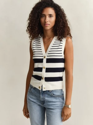 Foto van product GANT Gebreide bodywarmer ' ' beige / donkerblauw