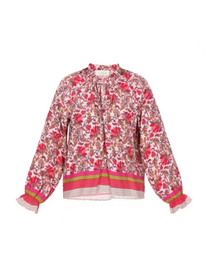 Foto van product Gaya Blouse 'Fashion Look' olijfgroen / lila / lichtroze / rood