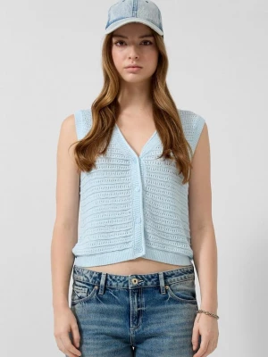 Foto van product Gebreid vest QS blauw