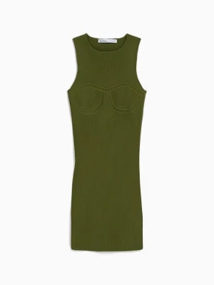 Foto van product Gebreide jurk Bershka kaki
