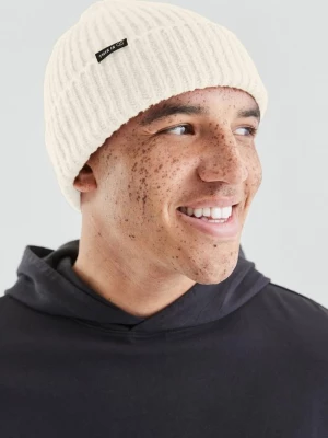 Foto van product Gebreide muts in grove breistructuur met logo QS crème