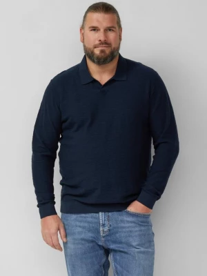 Foto van product Gebreide polo van katoen met vlamgarenstructuur s.Oliver blauw