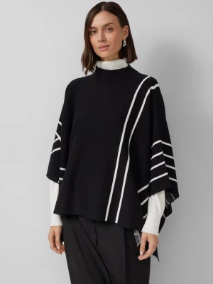 Foto van product Gebreide poncho met opstaande kraag en gestreepte look s.Oliver zwart
