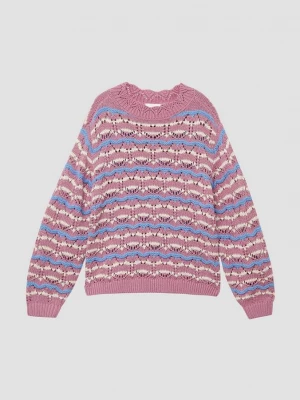 Foto van product Gebreide trui met kantpatroon s.Oliver roze