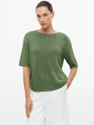 Foto van product Gebreide trui met korte mouwen en glittergaren s.Oliver groen