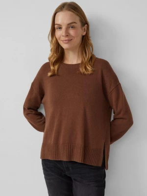 Foto van product Gebreide trui met oversized schouders en zijsplit s.Oliver bruin