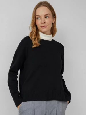 Foto van product Gebreide trui met oversized schouders en zijsplit s.Oliver zwart