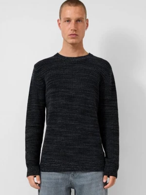Foto van product Gebreide trui met ronde hals en ribboord in regular fit QS zwart