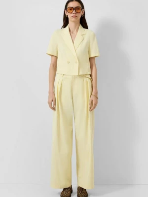 Foto van product Geplooide broek met riem QS geel